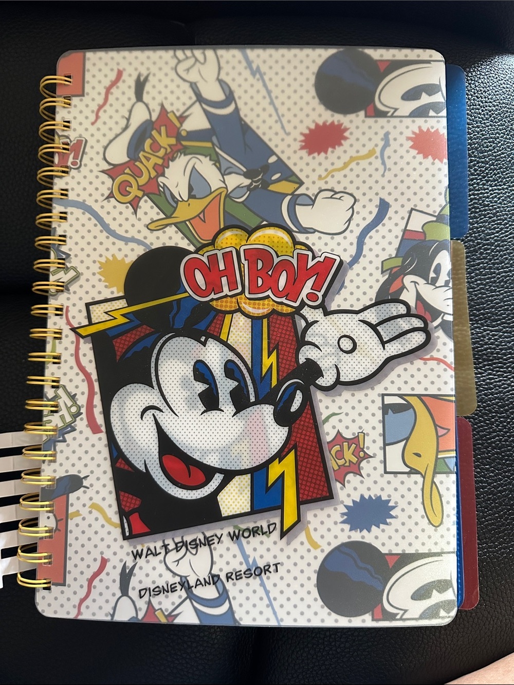 Disney Mickey & Friends Pop Art Notebook - White, Yellow, Blue, Red, Black.